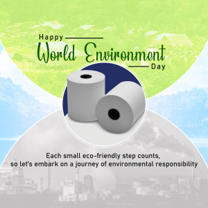 World Environment Day graphic with Earth and toilet paper rolls