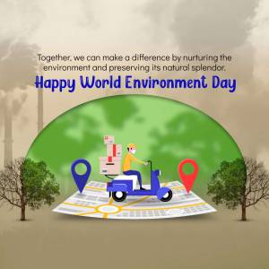 Happy World Environment Day - Sustainable Delivery Template For Twitter