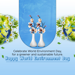 Floral arrangement with Earth globes for World Environment Day