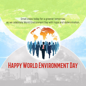 World Environment Day celebration with people and globe