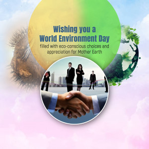 World Environment Day graphic with people and nature imagery