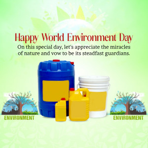 World Environment Day graphic with recycling containers and trees