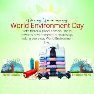 World Environment Day greeting with clothes and nature elements