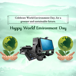 Image depicting World Environment Day with technology and nature elements.