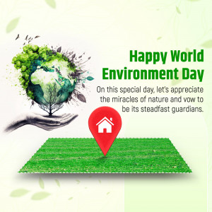 World Environment Day graphic with a globe in hands