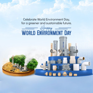 World Environment Day graphic with pipes and greenery