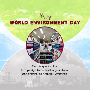 World Environment Day graphic with a shop interior image