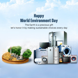 Image depicting appliances growing out of the earth for World Environment Day
