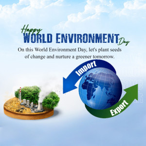 World Environment Day graphic with a globe and plants