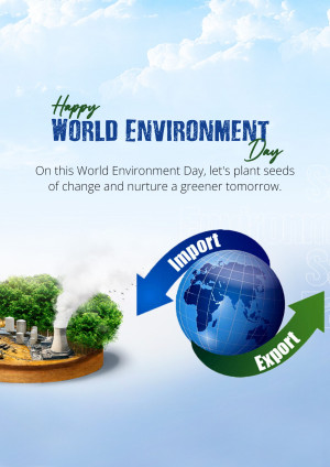 World Environment Day graphic with Earth and greenery