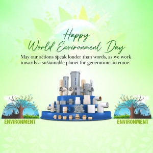 World Environment Day graphic with pipes and trees