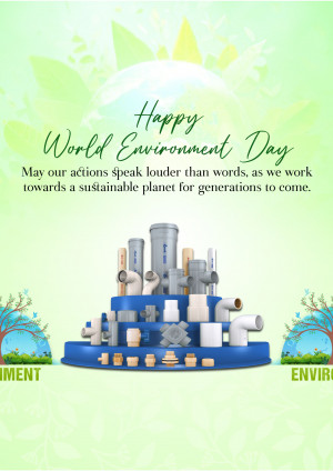 World Environment Day graphic with pipes and greenery