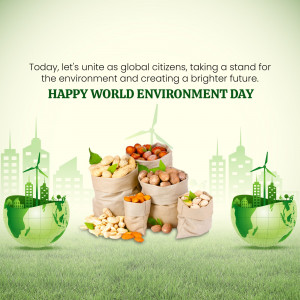 World Environment Day illustration with eco-friendly elements