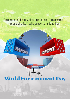 Image depicting import and export containers with a World Environment Day message.