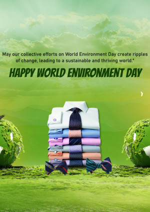 World Environment Day graphic with folded clothes and greenery