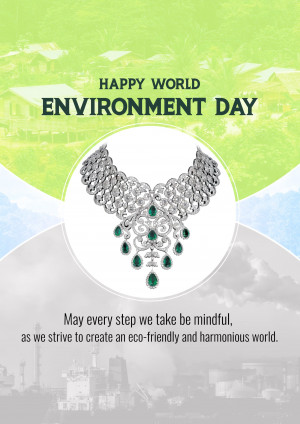 World Environment Day graphic with jewelry and natural elements.