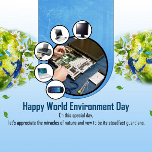 Image depicting e-waste recycling and environmental awareness for World Environment Day.