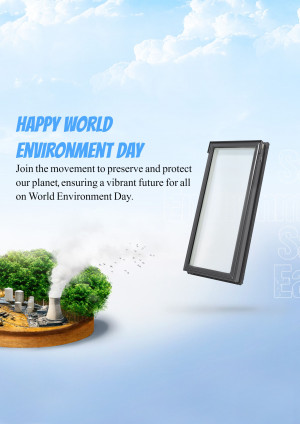 World Environment Day graphic with a plant growing from industrial pollution.
