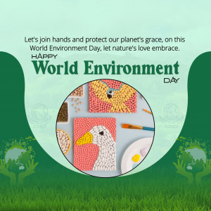 World Environment Day graphic with mosaic bird art