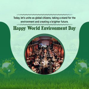 World Environment Day graphic with a call to action for global citizenship and a brighter future.