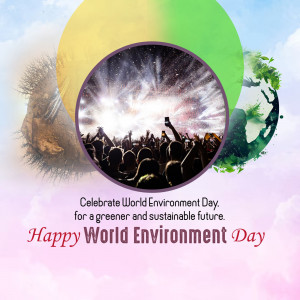 World Environment Day celebration with diverse imagery representing nature and people.