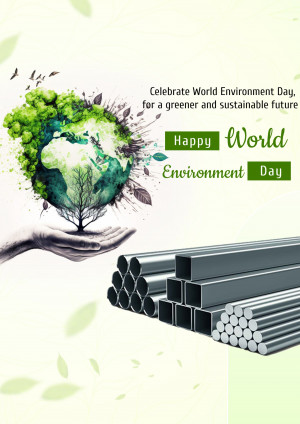 Illustration of hands holding the Earth with a tree growing from it, celebrating World Environment Day.