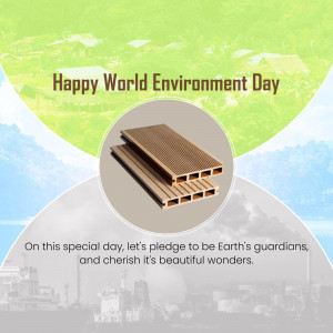 World Environment Day graphic featuring sustainable composite decking.