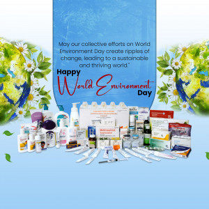 Image depicting various eco-friendly products with a World Environment Day message.