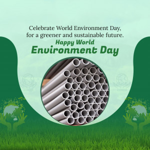 World Environment Day graphic with pipes and green elements