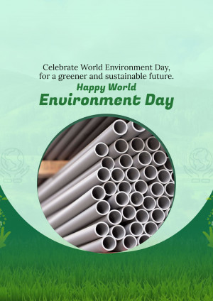 World Environment Day graphic with pipes and green foliage