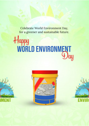 World Environment Day graphic with paint bucket and green leaves