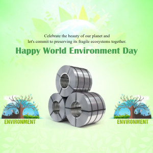 World Environment Day graphic with metal coils and trees