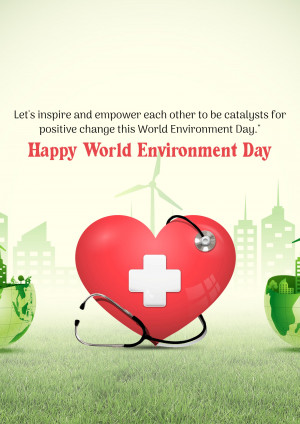 World Environment Day graphic with a heart and medical symbol