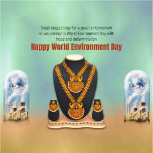 World Environment Day graphic featuring jewelry and environmental imagery.
