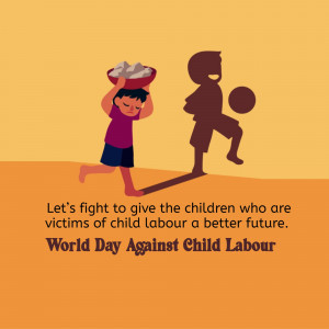 Illustration depicting a child carrying a load and another playing with a ball, symbolizing the potential lost due to child labor.