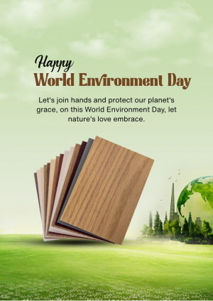 World Environment Day graphic with wood samples and a globe