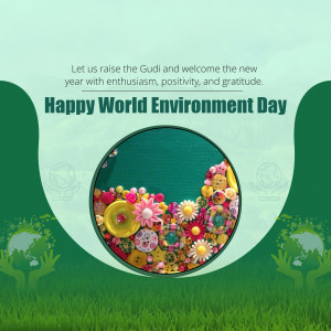World Environment Day greeting with Gudi Padwa theme