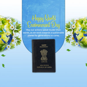 World Environment Day greeting with an Indian passport.