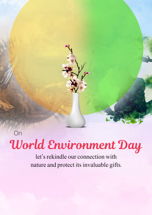 Floral arrangement with World Environment Day message