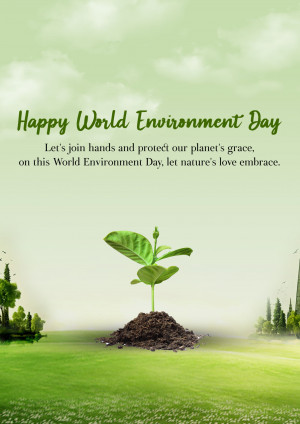 World Environment Day greeting with a seedling