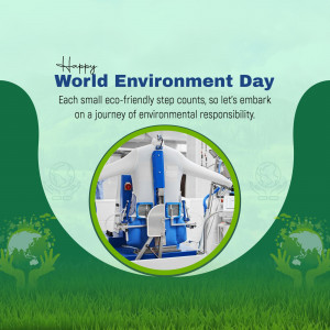 World Environment Day graphic with a recycling plant inside a circle