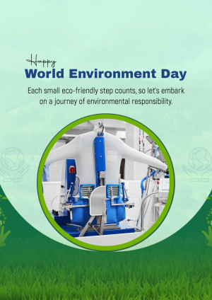 World Environment Day graphic featuring an eco-friendly laundry machine.