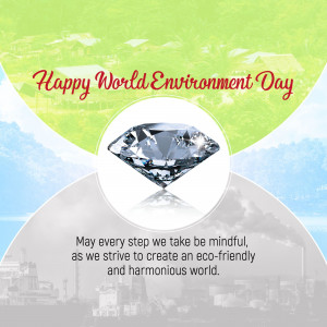 World Environment Day greeting with a diamond and Earth imagery