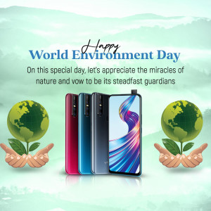 World Environment Day promotion featuring smartphones and globes