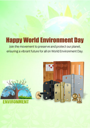 World Environment Day poster with doors and nature elements