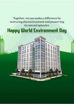 Illustration of a city integrated with nature for World Environment Day