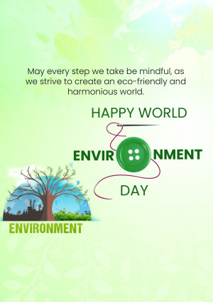 Environment Day greeting with a tree and text