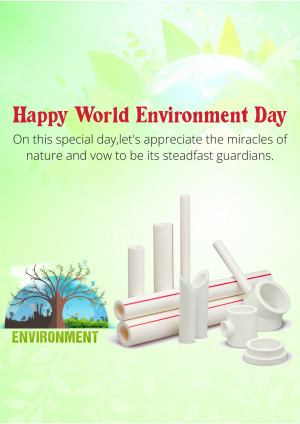 World Environment Day graphic with pipes and a tree