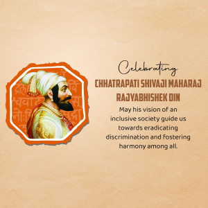 Portrait of Chhatrapati Shivaji Maharaj with celebratory text