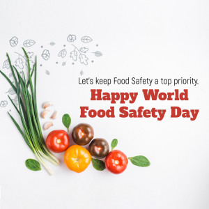 World Food Safety Day greeting with fresh vegetables